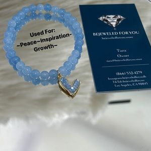 “Embrace the Power of Peace: Blue Aquamarine Chakra Bracelets”